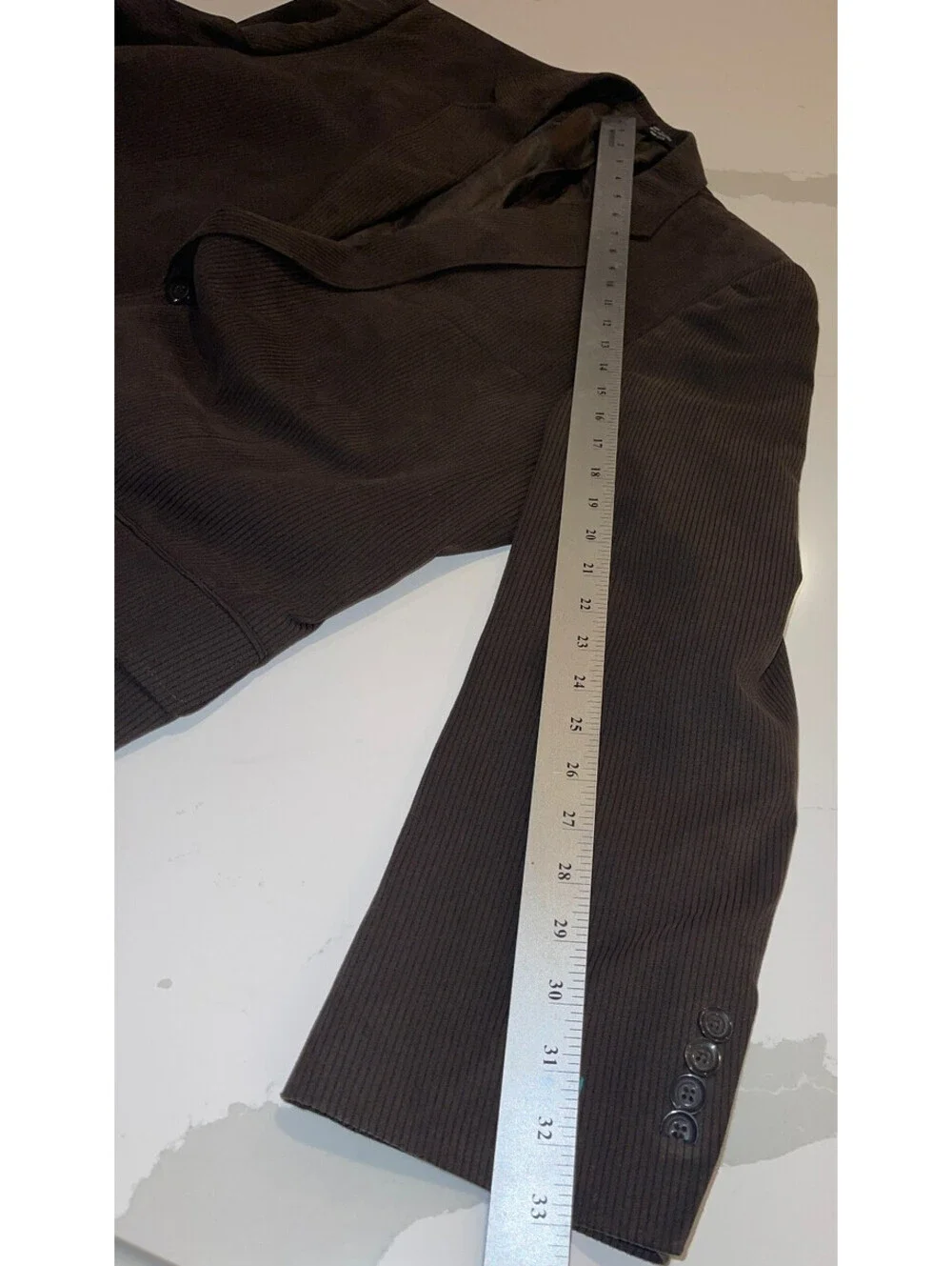DESIGNER JONES NEW YORK 2 BUTTON 100% POLY DRY CLEAN BROWN DRESS SUIT JACKET 46R